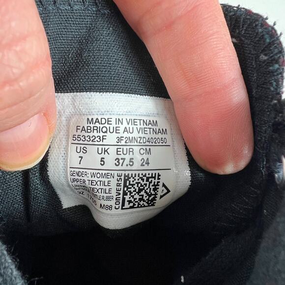 Converse Chuck Taylor All Star High Sneaker Women 7 Red Zig Zag Skateboard Shoes - Picture 10 of 10